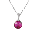 The Dropped fancy Swarovski crystal platinum plated necklace - FUCHSIA - NECKLACES