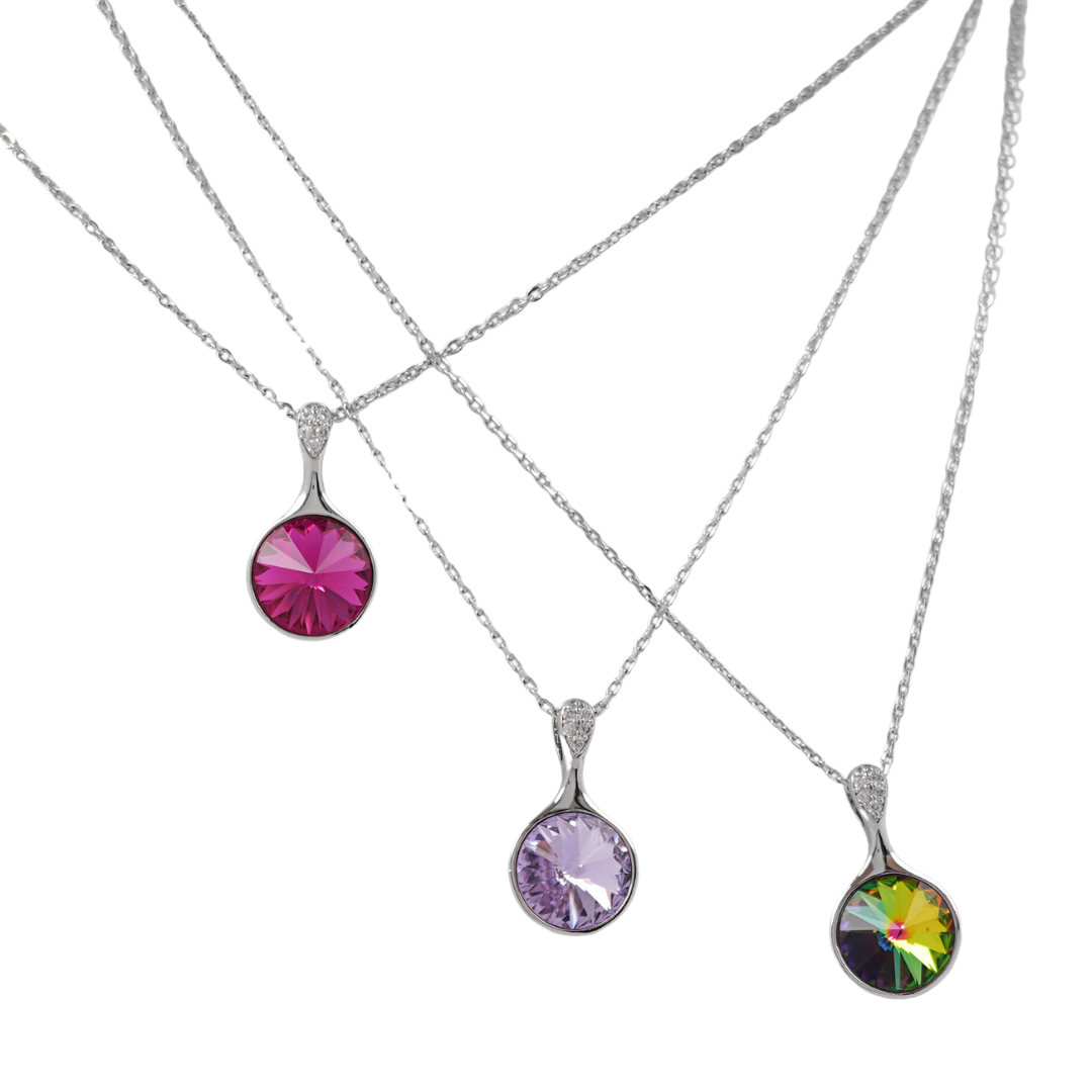 The Dropped fancy Swarovski crystal platinum plated necklace - NECKLACES