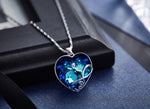 Sterling silver infinity love sapphire heart necklace -Glintzia Jewelry