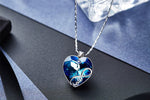 Sterling silver infinity love sapphire heart necklace -Glintzia Jewelry