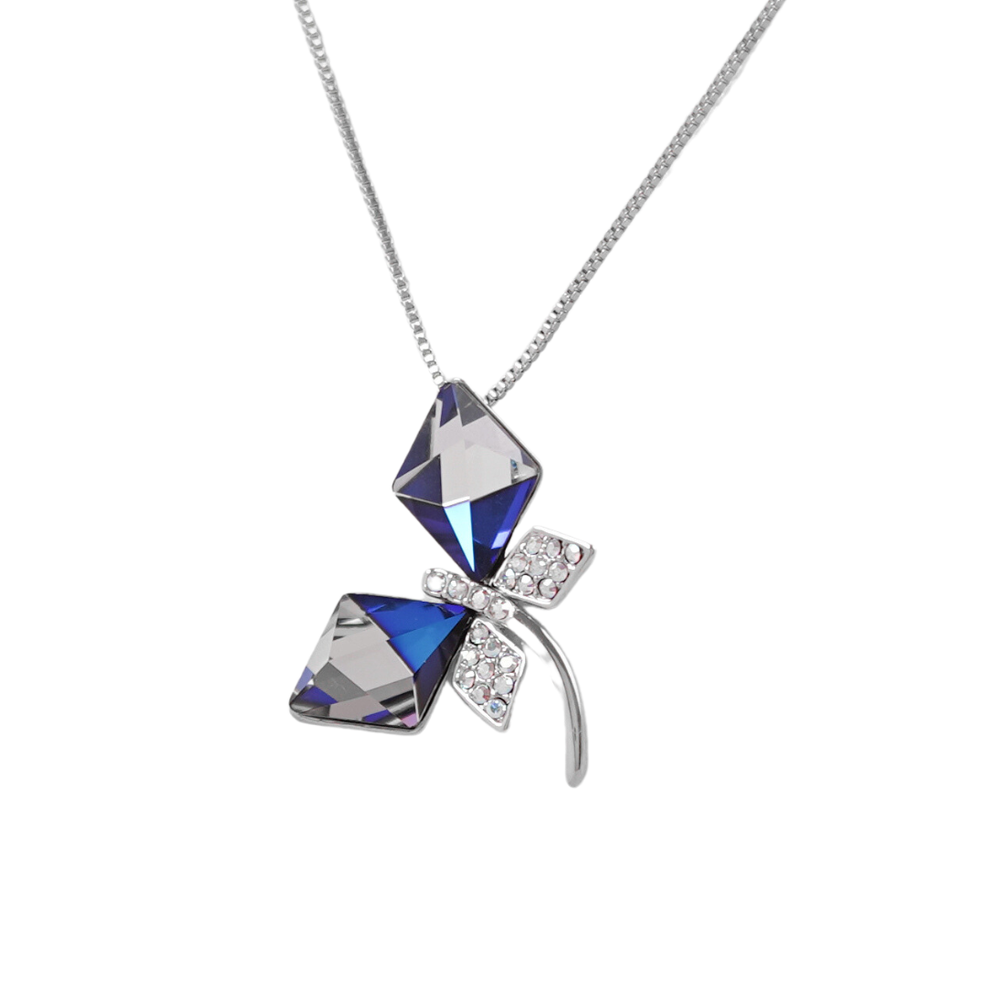 the-unique-sophisticated-butterfly-swarovski-crystal-platinum-plated-necklace -Glintzia Jewelry