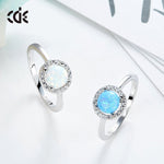 Sterling silver fancy blue opal ring -Glintzia Jewelry