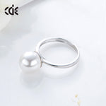 Sterling silver elegant white pearl ring -Glintzia Jewelry