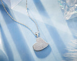 Sterling silver sleepy heart necklace -Glintzia Jewelry