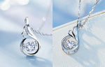 Sterling silver lovely dancing crystal necklace -Glintzia Jewelry