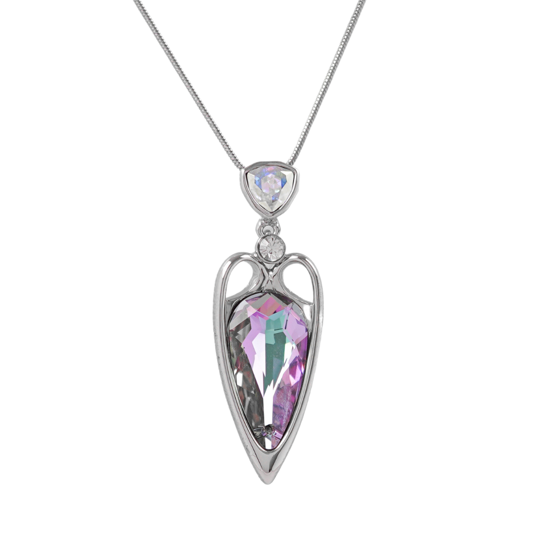 The Sharpen queen arrow Swarovski crystal platinum plated necklace - AMETHYST - NECKLACES