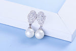 Sterling silver majestic hanged pearl earring -Glintzia Jewelry