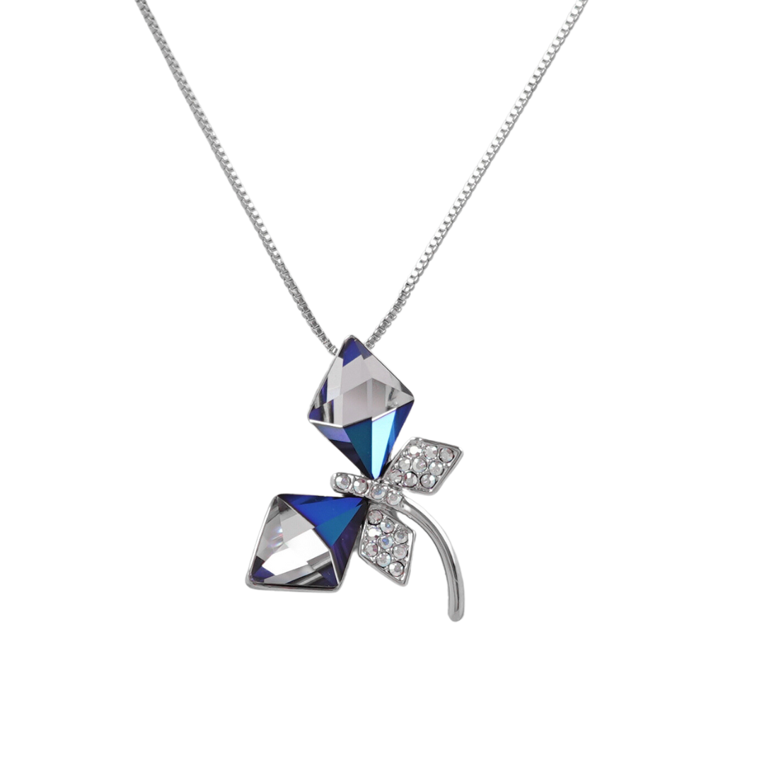 the-unique-sophisticated-butterfly-swarovski-crystal-platinum-plated-necklace -Glintzia Jewelry