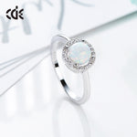 Sterling silver fancy blue opal ring -Glintzia Jewelry