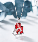 The hand shape ruby swarovski necklace -Glintzia Jewelry