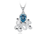 The blue topaz octopus necklace -Glintzia Jewelry