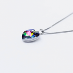 The Frameless Unique Swarovski Crystal platinum plated heart necklace - NECKLACES