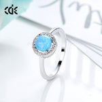 Sterling silver fancy blue opal ring -Glintzia Jewelry