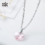 Sterling silver cute little swarovski crystal necklace -Glintzia Jewelry