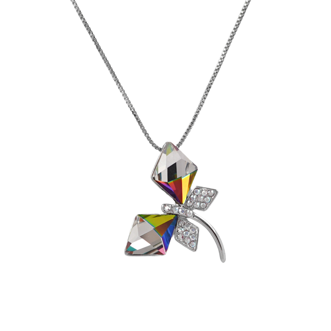 the-unique-sophisticated-butterfly-swarovski-crystal-platinum-plated-necklace -Glintzia Jewelry