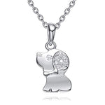 Cute Necklace,S925 Sterling Silver Lucky Little Dog Pendant Chain -Glintzia Jewelry