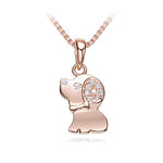 Cute Necklace,S925 Sterling Silver Lucky Little Dog Pendant Chain -Glintzia Jewelry