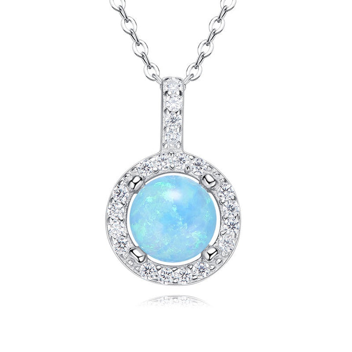 S925sterling silver synthetic gemstone exquisite -Glintzia Jewelry