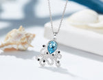 The blue topaz octopus necklace -Glintzia Jewelry