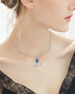 The blue topaz octopus necklace -Glintzia Jewelry