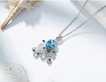 The blue topaz octopus necklace -Glintzia Jewelry