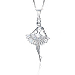 Sterling silver cute dancing ballerina necklace -Glintzia Jewelry