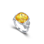 The square shape citrine ring -Glintzia Jewelry