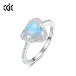 Sterling silver fancy blue / white opal ring -Glintzia Jewelry