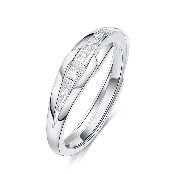 Sterling silver stylish small crystals ring -Glintzia Jewelry