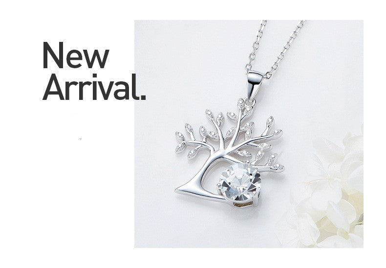 Sterling silver white crystal tree -Glintzia Jewelry