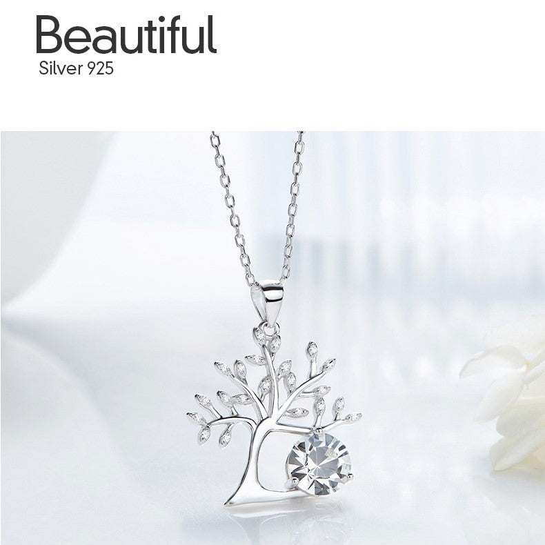 Sterling silver white crystal tree -Glintzia Jewelry