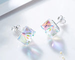 Sterling silver fancy cubic crystal earring -Glintzia Jewelry