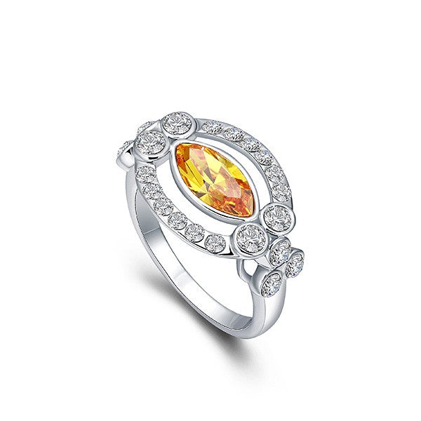 The oval shape citrine ring -Glintzia Jewelry