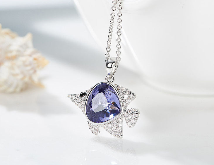 The fantasy amethyst fish necklace -Glintzia Jewelry