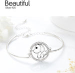 Sterling silver cute little dog bracelet -Glintzia Jewelry