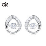 Sterling silver elegant dancing crystal earring -Glintzia Jewelry