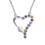 Sterling silver cute colorful heart necklace -Glintzia Jewelry