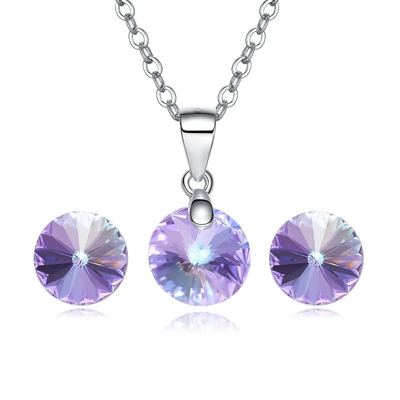 The amethyst rounded crystal set -Glintzia Jewelry