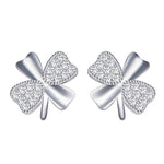 Sterling silver shining clover leafs earring -Glintzia Jewelry