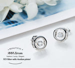 Sterling silver elegant circular dancing crystal earring -Glintzia Jewelry