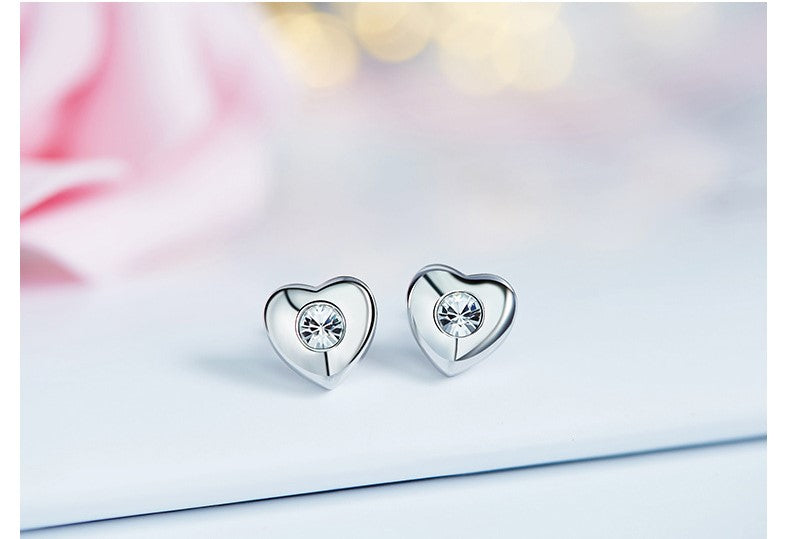 Sterling silver cute tiny hearts earring -Glintzia Jewelry