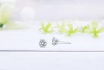 Sterling silver cute little white crystal earring -Glintzia Jewelry