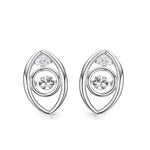 Sterling silver stylish eye with a dancing crystal earring -Glintzia Jewelry