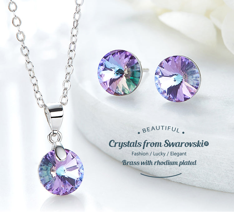 The amethyst rounded crystal set -Glintzia Jewelry