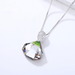 princess-diamond-shape-swarovski-crystal-necklace -Glintzia Jewelry