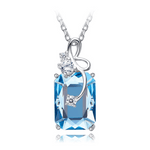 The Sterling silver Classy Butterfly necklace unique BlueTopaz Swarovski Crystal - BLUE TOPAZ - NECKLACES