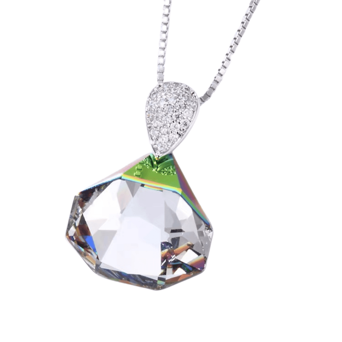 princess-diamond-shape-swarovski-crystal-necklace -Glintzia Jewelry