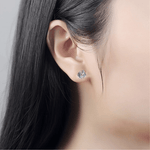 Cute Cube Swarovski blue topaz Crystal Earring - BLUE TOPAZ - EARRINGS