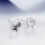 Cute Cube Swarovski blue topaz Crystal Earring - BLUE TOPAZ - EARRINGS