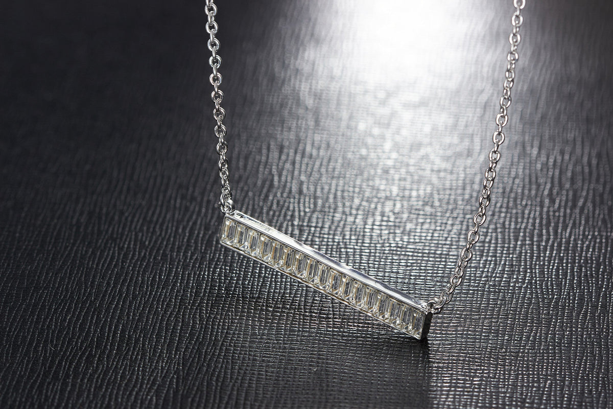 The straight cubic zirconia necklace -Glintzia Jewelry